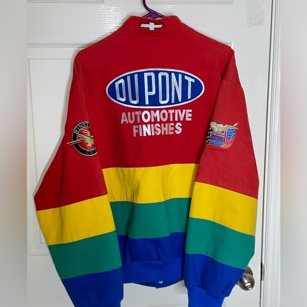 Vintage 90s Hamilton Nascar Jeff Gordon Racing Jacket Winston Cup Med Made USA - Picture 10 of 15